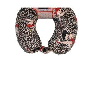 NEW BETTY BOOP travel neck pillow in brown multi